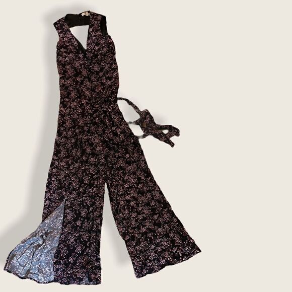 Size 0 BB Dakota Navy Ditsy Wide-Leg Jumper - Picture 5 of 6